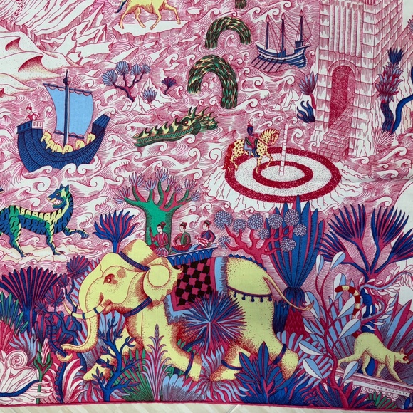 Hermès Pink 140cm Cashmere &  Silk Scarf / Shawl - Cosmographia Universalis - Picture 3 of 16